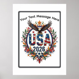 Poster Custom USA National Soccer Bald Eagle Logo