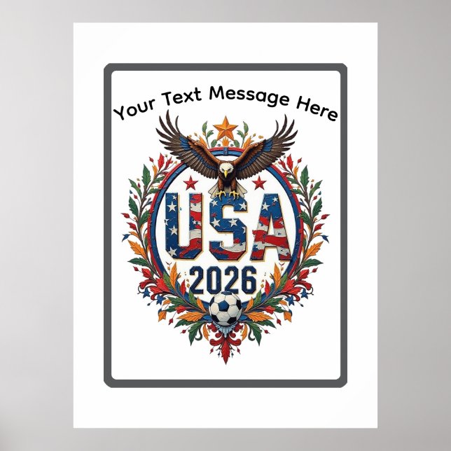 Poster Custom USA National Soccer Bald Eagle Logo (Frente)