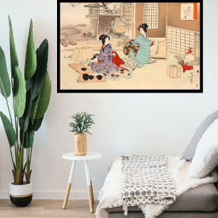 Poster Custom Vintage Japan Tea Ceremony Art 1°