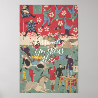 Poster CUSTOM Vintage Japanese Circus Art Print 