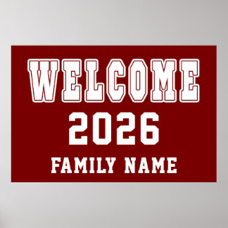 Poster Custom welcome 2026 family name personalize gift
