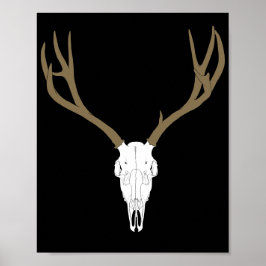 Poster Customizable Mule Deer Skull
