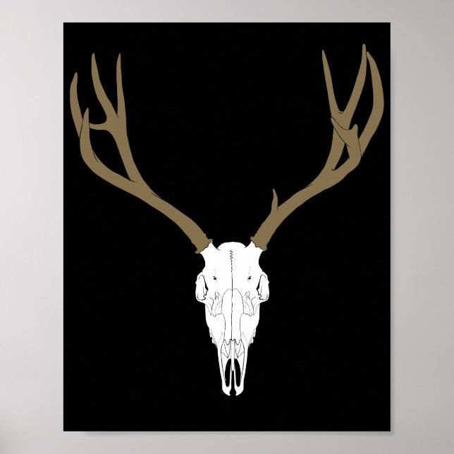 Poster Customizable Mule Deer Skull (Frente)