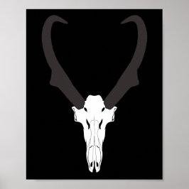 Poster Customizable Pronghorn Skull