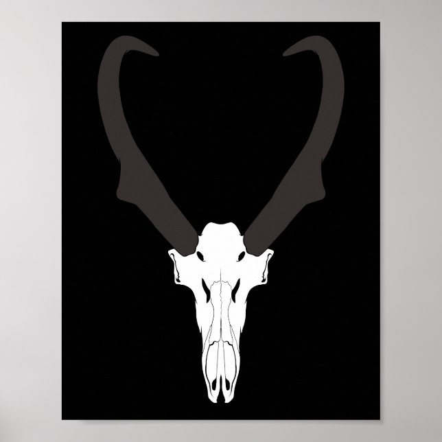 Poster Customizable Pronghorn Skull (Frente)