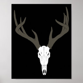 Poster Customizable White-Tailed Deer Skull