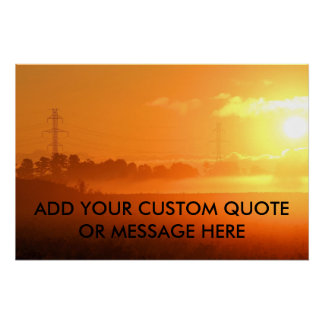 Póster Customize Quote Morning Sunrise with Fog