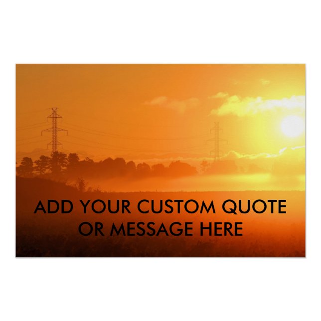 Póster Customize Quote Morning Sunrise with Fog (Frente)