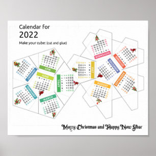 Poster Cut 3D Calendar 2022 