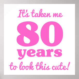 Poster Cute 80th Birthday For Women