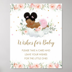 Poster Cute African Afro Baby Shower Wishes for Baby