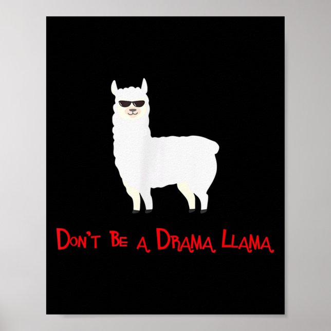 Poster Cute And Funny Don't Be A Drama Llama  (Frente)