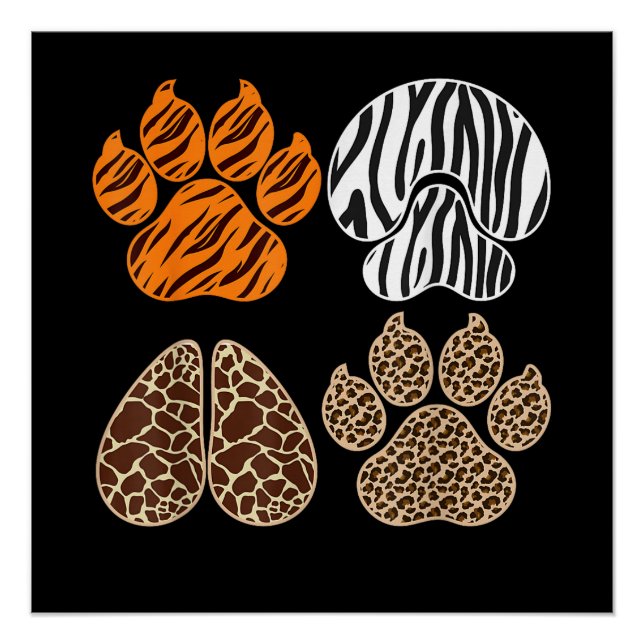 Póster Cute Animals Animal Print Design Adorable Wildlife (Frente)