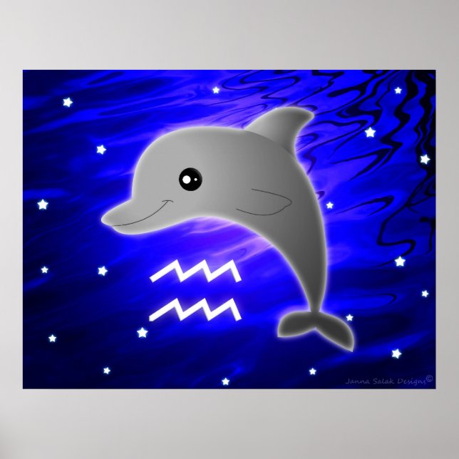 Póster Cute Aquarius Zodiac (Frente)
