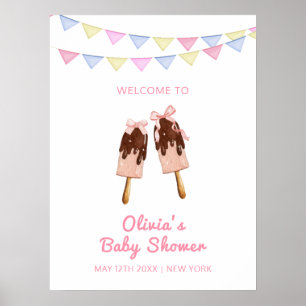 Poster Cute Arco-íris de Sorvete de Gelo Chamada de Bebê 