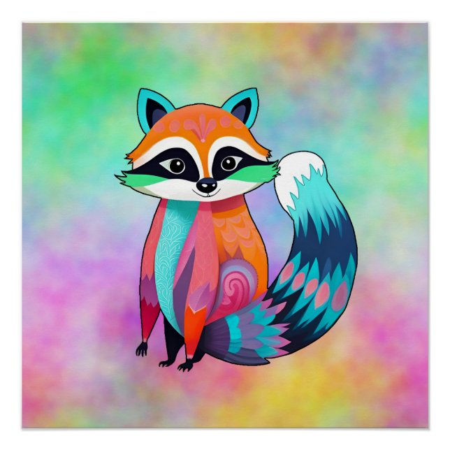 Póster Cute Baby Raccoon (Frente)