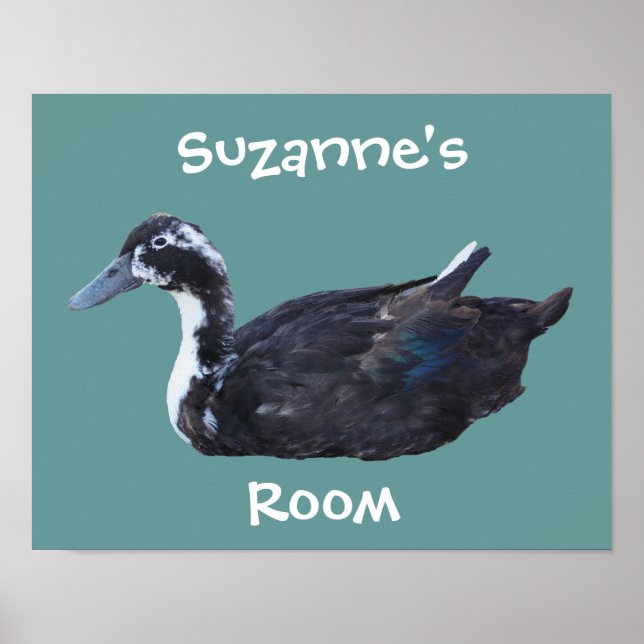 Poster Cute Black Duck Kids Room Personalized    (Frente)
