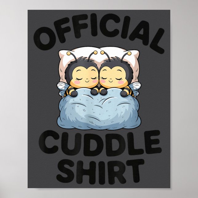 Poster Cute Bumble Bee Couple Cuddle  (Frente)
