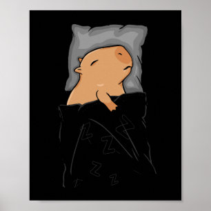 Poster Cute Capybara Gift Mulheres Crianças Dormindo Capy