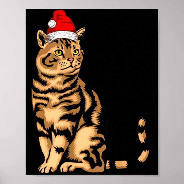 Poster Cute Cat Christmas Shirt For Women Men Kids , Funn (Frente)