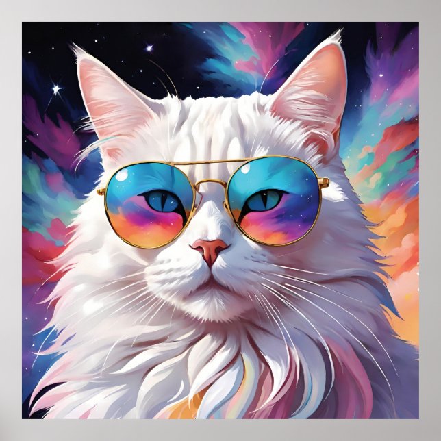 Poster Cute cat with glasses (Frente)