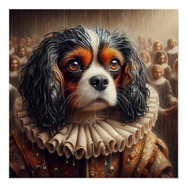 Póster Cute Cavalier King Charles Spaniel Hamlet Art (Frente)