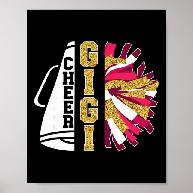 Poster Cute Cheer Gigi Of A Cheerleader Gigi Grandma  (Frente)
