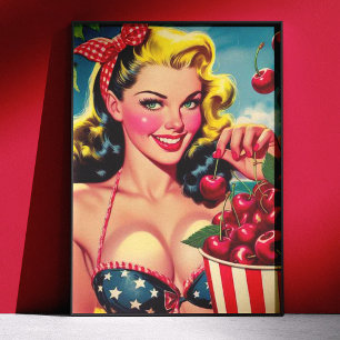 Póster Cute Cherry Pin-up