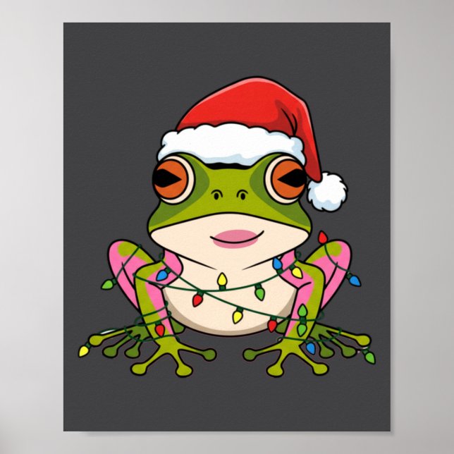 Poster Cute Christmas Coqui Frog _ Holiday Puerto Rican L (Frente)
