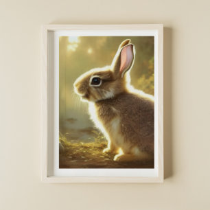 Poster Cute Cottontail Wildlife Portrait