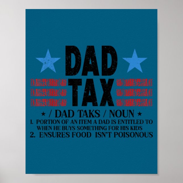 Poster Cute Dad Tax Funny Definition Father's (Frente)