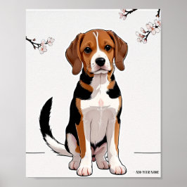 Poster Cute Dog Illustration Wall Art