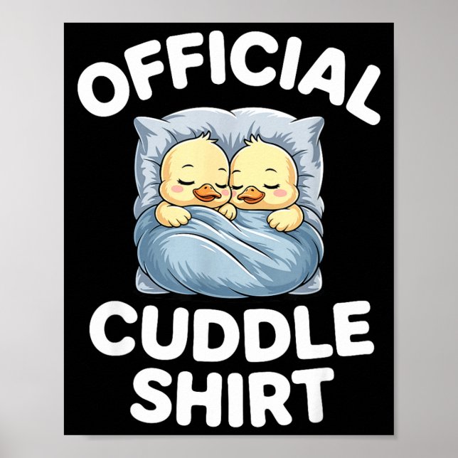 Poster Cute Duck Couple Snuggle Cuddle  (Frente)