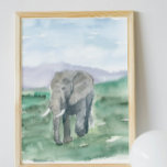 Póster Cute Elephant Watercolor<br><div class="desc">The elephant,  symbolizing wisdom,  loyalty,  and protection,  is my favorite animal. Their intelligence and strong sense of community offer inspiring life lessons.</div>