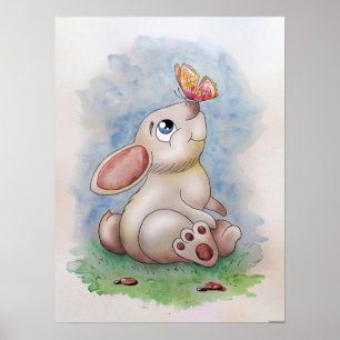 POSTER CUTE ELEPHANT WATERCOLOR PRINT FOR BABY NURSERY