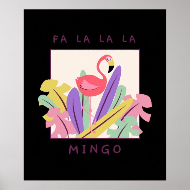 Poster Cute Fa La Mingo Christmas Falala Flamingo (Frente)