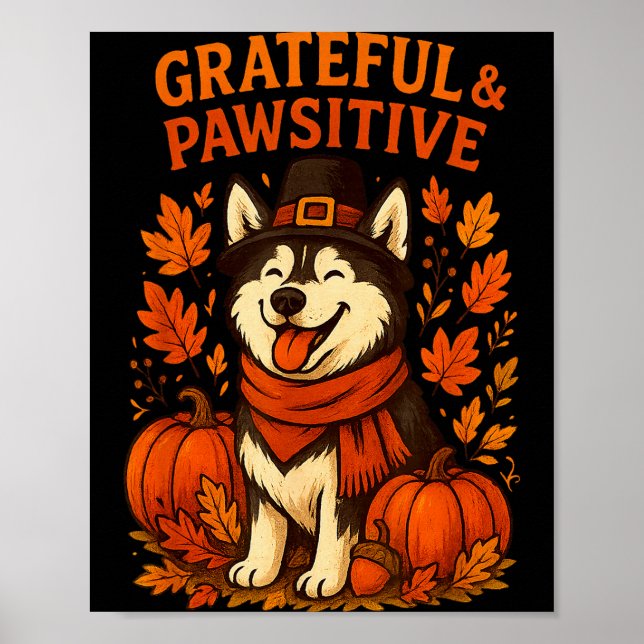 Poster Cute Fall Pumpkin Autumn Dog Lover Tee  (Frente)