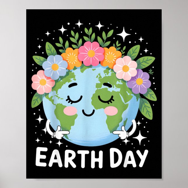Poster Cute floral adorável mês do dia da terra 2026  (Frente)