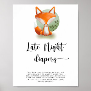 Poster Cute Fox \ Late night diapers game