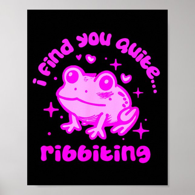 Poster Cute Frog Pun Ribbiting Frog Lovers Quote Design  (Frente)
