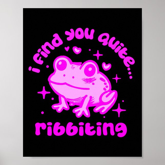 Poster Cute Frog Pun Ribbiting Frog Lovers Quote Design P (Frente)