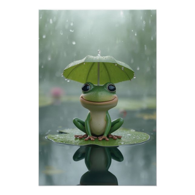 Póster Cute Frog Wall Art for Kids – Adorable Frog Poster (Frente)
