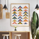Poster Cute Geometric Shapes in Earthy Autumn Colors<br><div class="desc">Bold Geometric Pattern in Fall and Autumn Color</div>