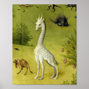Poster Cute Giraffe Garden Earthly Delights By Bosch