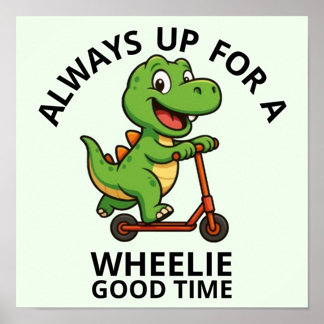 Poster Cute Green Dinosaur (Frente)