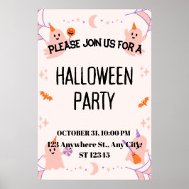 Poster Cute Halloween Party Invitation