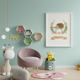 Poster Cute Hedgehog Childs Nursery Wall Art Décor