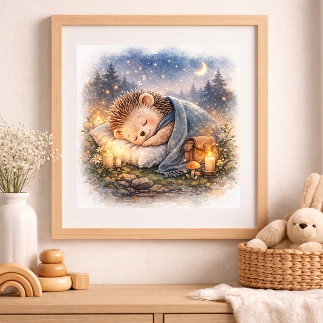 Poster Cute Hedgehog Dormindo Crianças  (Criador carregado)