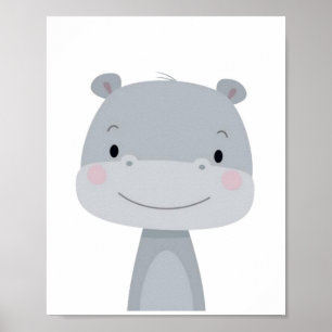 Poster Cute Hippo.