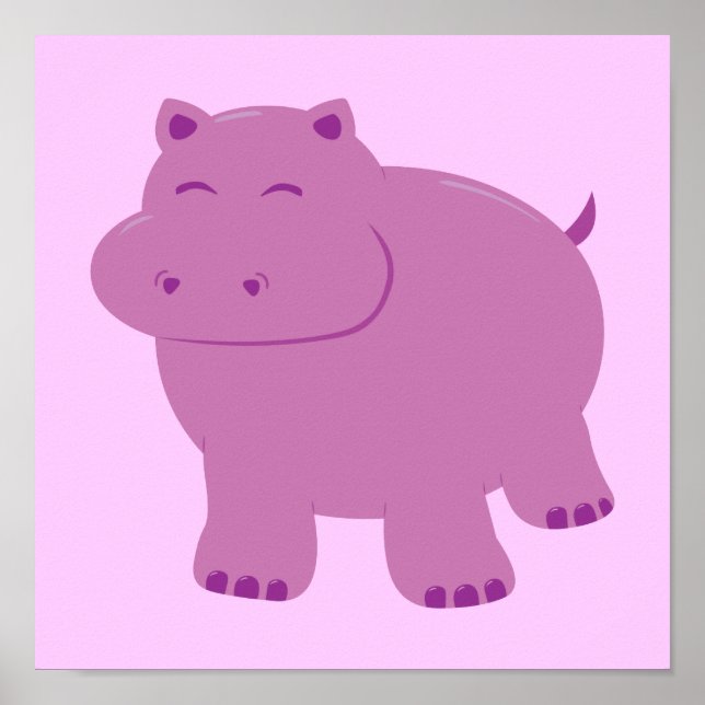 Póster Cute Hippo (Frente)
